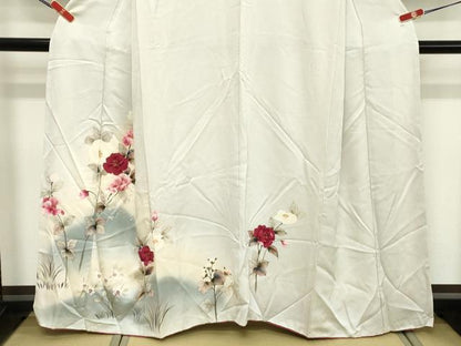 平和屋着物■訪問着 手描き 枝花文 暈し染め 正絹 逸品 DABE7699cd