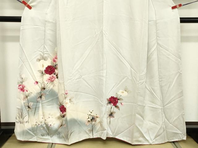 平和屋着物■訪問着 手描き 枝花文 暈し染め 正絹 逸品 DABE7699cd