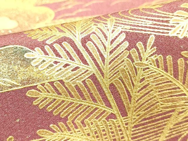 平和屋着物■豪華黒留袖 流水風景文 暈し染め 金彩 正絹 逸品 DABE7707cd