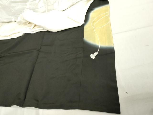 平和屋着物■豪華黒留袖 刺繍 飛鶴丸文 暈し染め 金彩 正絹 逸品 DABE7708cd