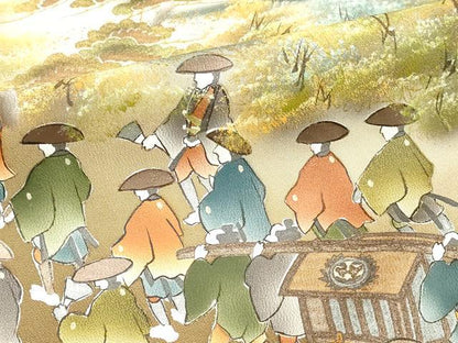 平和屋着物■豪華黒留袖 作家物 手描き 人物風景文 暈し染め 金彩 正絹 逸品 DABE7709cd