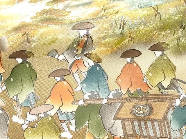 平和屋着物■豪華黒留袖 作家物 手描き 人物風景文 暈し染め 金彩 正絹 逸品 DABE7709cd