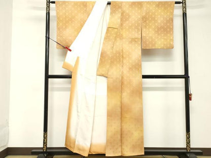 平和屋着物■上質な小紋 雪輪青海波地紋 暈し染め 正絹 逸品 DABE7722cd