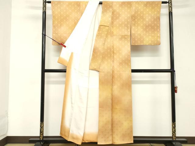 平和屋着物■上質な小紋 雪輪青海波地紋 暈し染め 正絹 逸品 DABE7722cd