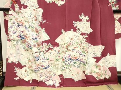 平和屋着物■豪華振袖 地紙花文 正絹 逸品 DABE7728cd