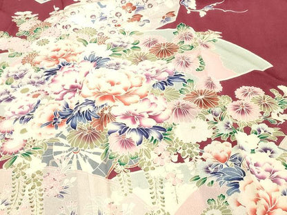 平和屋着物■豪華振袖 地紙花文 正絹 逸品 DABE7728cd
