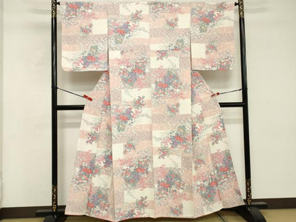 平和屋着物■上質な小紋 吉祥花文 正絹 逸品 未使用 DABE7748cd