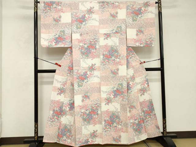 平和屋着物■上質な小紋 吉祥花文 正絹 逸品 未使用 DABE7748cd