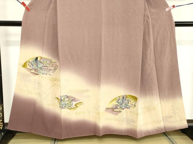 平和屋着物■色留訪問着 地紙女人文 和歌 暈し染め 金彩 正絹 逸品 DABE7749cd
