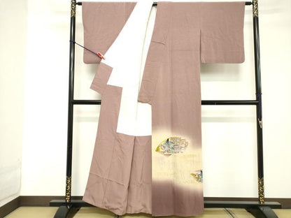 平和屋着物■色留訪問着 地紙女人文 和歌 暈し染め 金彩 正絹 逸品 DABE7749cd