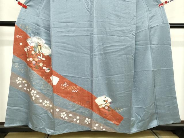 平和屋着物■訪問着 駒刺繍 絞り 地紙花文 金彩 正絹 逸品 DABE7750cd