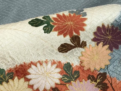 平和屋着物■訪問着 駒刺繍 絞り 地紙花文 金彩 正絹 逸品 DABE7750cd
