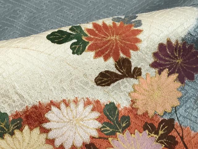 平和屋着物■訪問着 駒刺繍 絞り 地紙花文 金彩 正絹 逸品 DABE7750cd