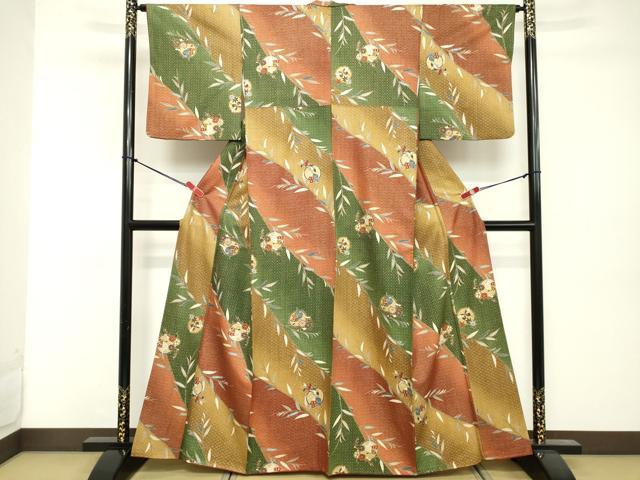 平和屋着物■上質な小紋 花蝶丸文 金彩 正絹 逸品 DABE7751cd
