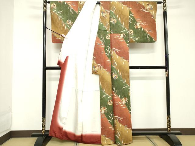平和屋着物■上質な小紋 花蝶丸文 金彩 正絹 逸品 DABE7751cd