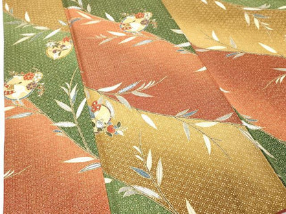 平和屋着物■上質な小紋 花蝶丸文 金彩 正絹 逸品 DABE7751cd