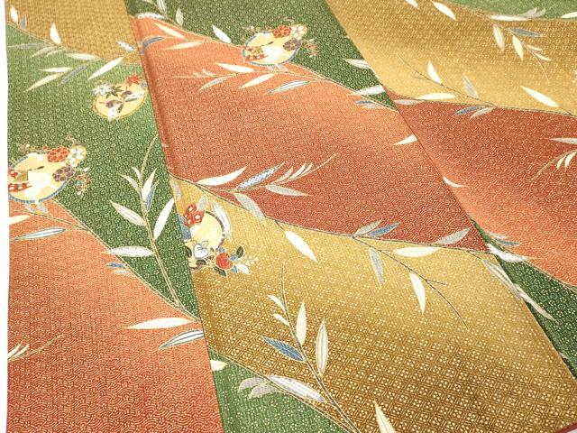 平和屋着物■上質な小紋 花蝶丸文 金彩 正絹 逸品 DABE7751cd