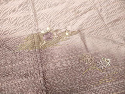 平和屋着物■訪問着 刺繍 草花文 暈し染め 金彩 正絹 逸品 DABE7753cd