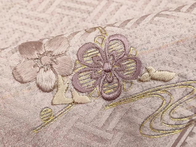平和屋着物■訪問着 刺繍 草花文 暈し染め 金彩 正絹 逸品 DABE7753cd