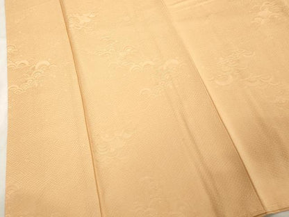 平和屋着物■上質な色無地 青海波地紋 洒落柿色 正絹 逸品 未使用 DABE7763cd