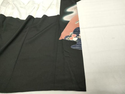平和屋着物■豪華黒留袖 作家物 御所車花文 正絹 逸品 DABE7765cd