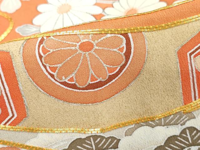平和屋着物■豪華黒留袖 駒刺繍 束ね熨斗花文 正絹 逸品 DABE7768cd