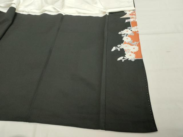 平和屋着物■豪華黒留袖 駒刺繍 束ね熨斗花文 正絹 逸品 DABE7768cd