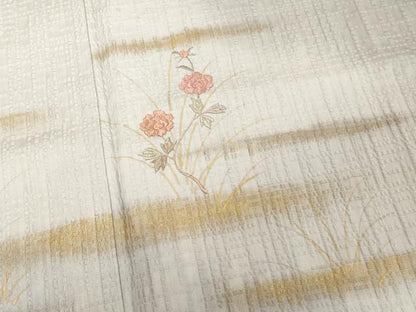 平和屋着物■訪問着 刺繍 草花文 暈し染め 金彩 正絹 逸品 DABE7778cd