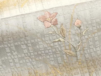 平和屋着物■訪問着 刺繍 草花文 暈し染め 金彩 正絹 逸品 DABE7778cd