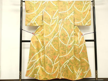 平和屋着物■上質な小紋 絞り 舞花文 暈し染め 正絹 逸品 DABE7783cd