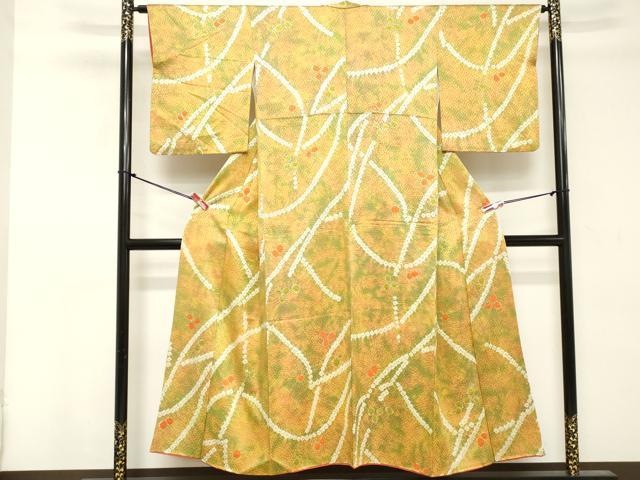 平和屋着物■上質な小紋 絞り 舞花文 暈し染め 正絹 逸品 DABE7783cd
