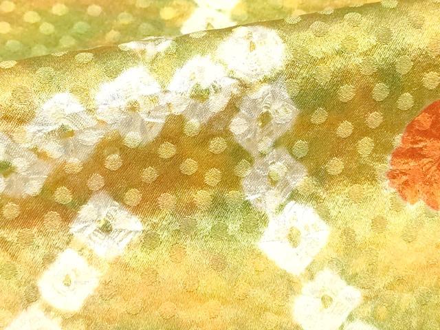 平和屋着物■上質な小紋 絞り 舞花文 暈し染め 正絹 逸品 DABE7783cd