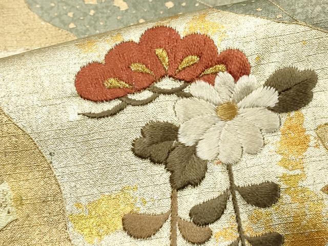 平和屋着物■訪問着 刺繍 地紙花文 暈し染め 金彩 正絹 逸品 DABE7785cd