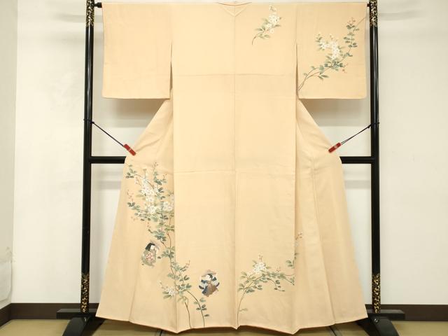 平和屋着物■訪問着　友禅　枝花文　童子遊び　正絹　逸品　DABE7790cd
