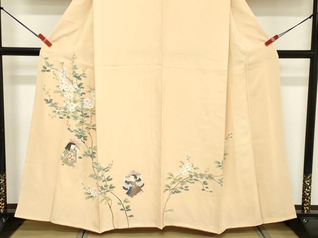 平和屋着物■訪問着　友禅　枝花文　童子遊び　正絹　逸品　DABE7790cd
