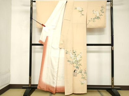 平和屋着物■訪問着　友禅　枝花文　童子遊び　正絹　逸品　DABE7790cd