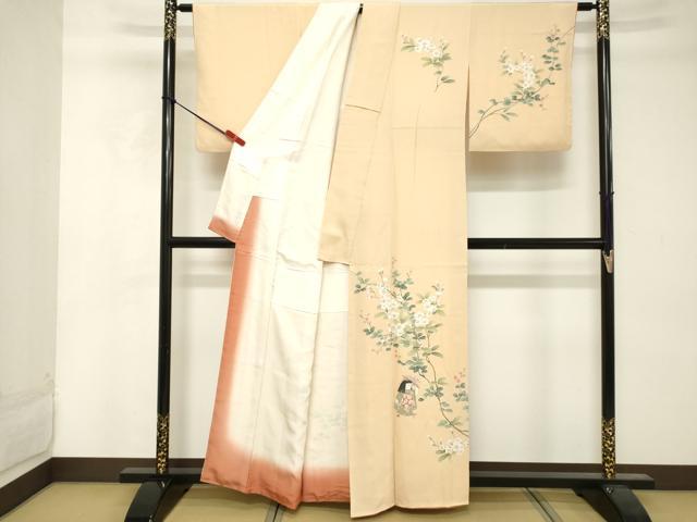 平和屋着物■訪問着　友禅　枝花文　童子遊び　正絹　逸品　DABE7790cd