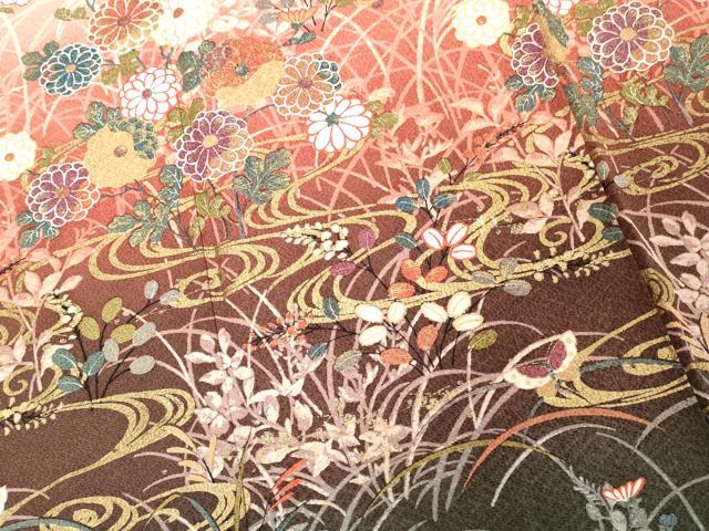 平和屋着物■訪問着　流水花蝶文　暈し染め　金彩　正絹　逸品　DABE7796cd
