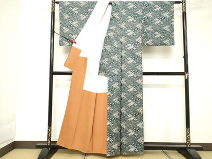 平和屋着物■本場染大島紬　切嵌吉祥文　正絹　逸品　DABE7803cd