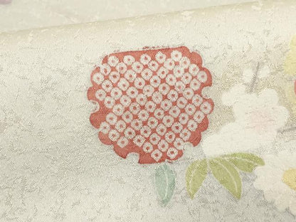 平和屋着物■訪問着　雪輪花文　正絹　逸品　DABE7806cd