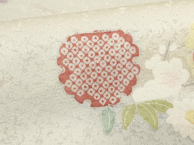 平和屋着物■訪問着　雪輪花文　正絹　逸品　DABE7806cd