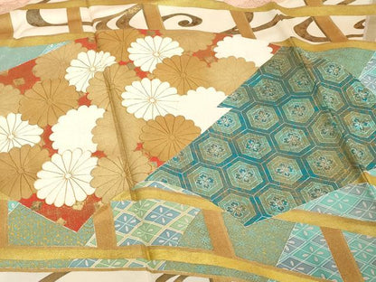 平和屋着物■豪華振袖　駒刺繍　地紙花文　金彩　正絹　逸品　DABE7809cd