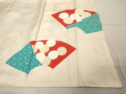 平和屋着物■豪華振袖　駒刺繍　地紙花文　金彩　正絹　逸品　DABE7809cd
