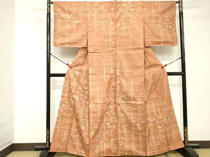 平和屋着物■訪問着　紬地　刺繍　枝花文　金彩　正絹　逸品　DABE7818cd