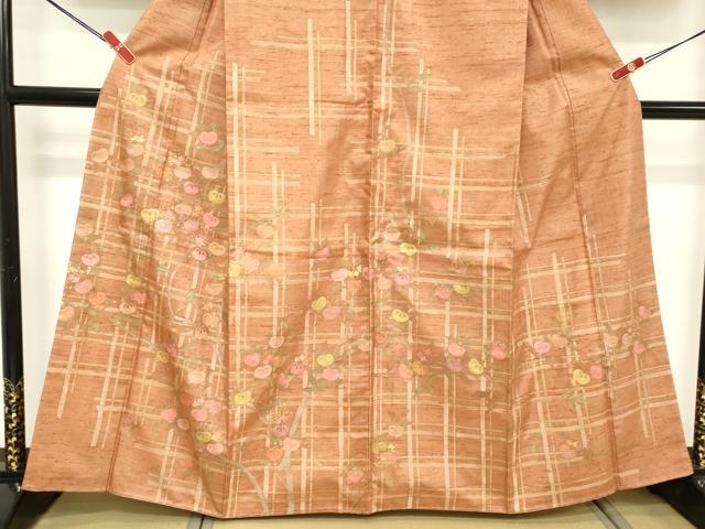 平和屋着物■訪問着　紬地　刺繍　枝花文　金彩　正絹　逸品　DABE7818cd