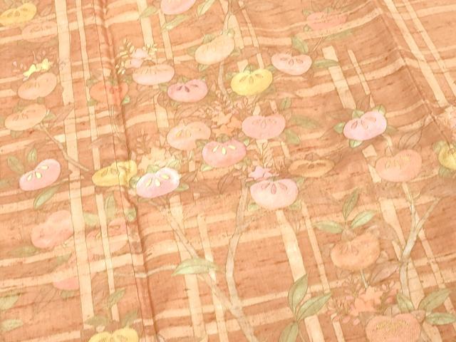 平和屋着物■訪問着　紬地　刺繍　枝花文　金彩　正絹　逸品　DABE7818cd
