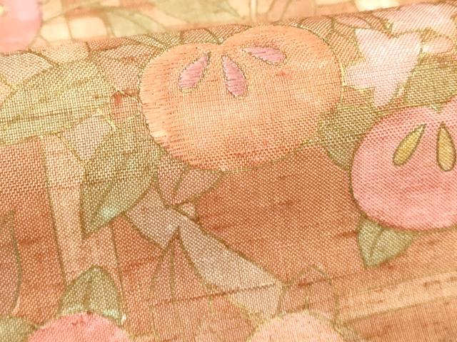 平和屋着物■訪問着　紬地　刺繍　枝花文　金彩　正絹　逸品　DABE7818cd