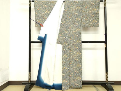 平和屋着物■上質な小紋　宝尽くし　鬼しぼ縮緬　正絹　逸品　DABE7821cd
