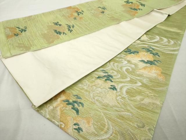 平和屋着物◎六通柄袋帯 唐織 流水風景文 金銀糸 正絹 逸品 DABE7824cd