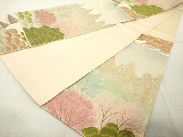 平和屋着物◎六通柄袋帯 唐織 風景文 金糸 正絹 逸品 DABE7831cd